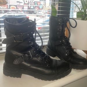 Moto combat boots